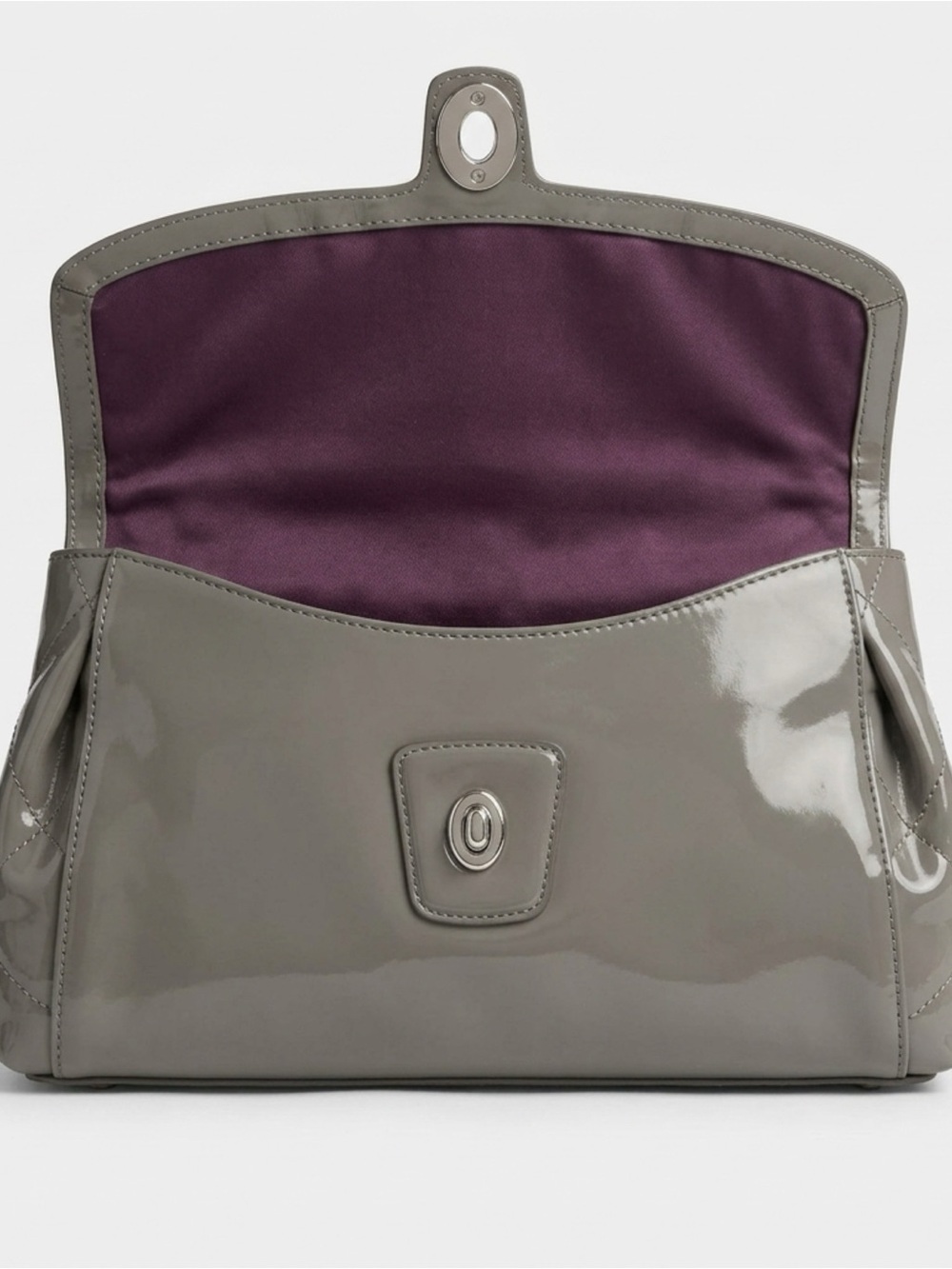 Coach Quilted Patent Leather Tote in Taupe Gray - Picture 4 of 7